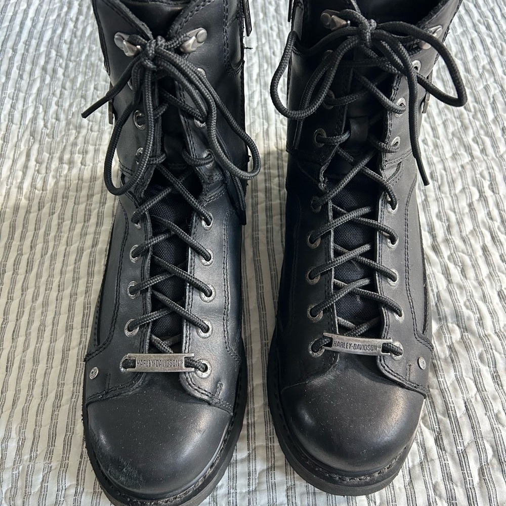 Harley-Davidson Black zip-up Leather Boots